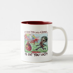Taza Bicolor Sea tarjeta del día de San Valentín del zombi de