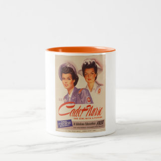 Taza Bicolor Sea un poster de la guerra del vintage de la