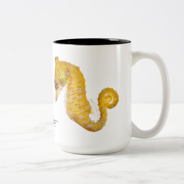 Taza Bicolor Seahorse enano, zosterae del hipocampo (Derecha)