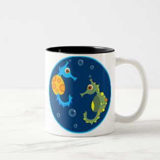 Taza Bicolor Seahorses