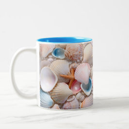 Taza Bicolor Seashell Coffee Mug