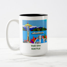 Taza Bicolor Seattle Emerald City Image Mug