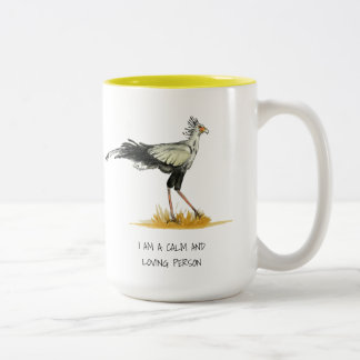 Taza Bicolor Secretario Afirmaciones sobre pájaros café de dos 
