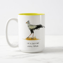 Taza Bicolor Secretario Afirmaciones sobre pájaros café de dos 