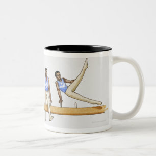 Taza Bicolor Secuencia de ilustraciones que muestran al