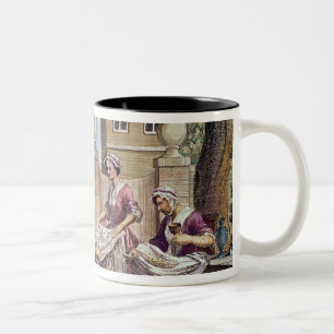 Taza Bicolor Seda-Making, grabado por J. Hinton