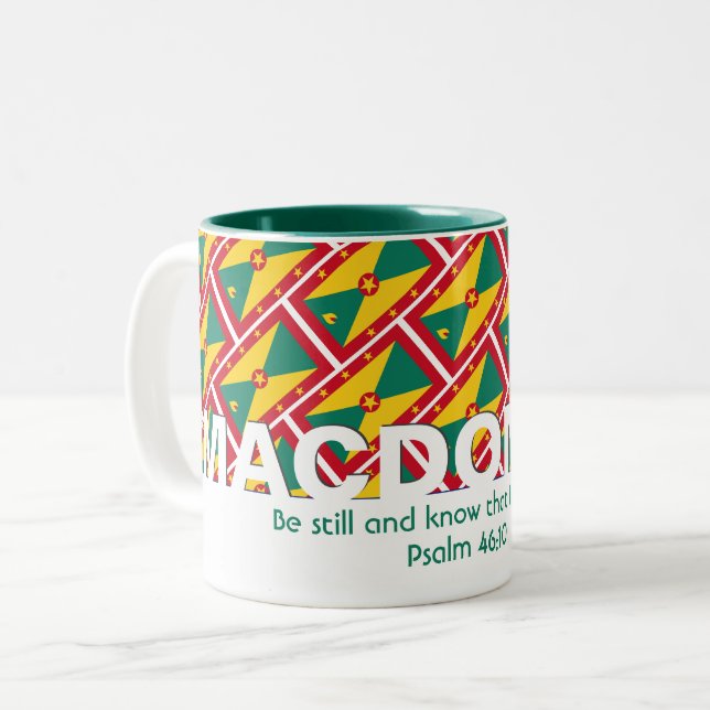 Taza Bicolor SEGUIR Y SABER | Personalizado | BANDERA DE GRANAD (Anverso izquierdo)