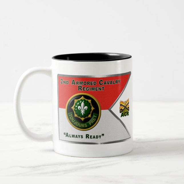 Taza Bicolor Segundo Regimiento de Caballería Armado Guidón (Izquierda)