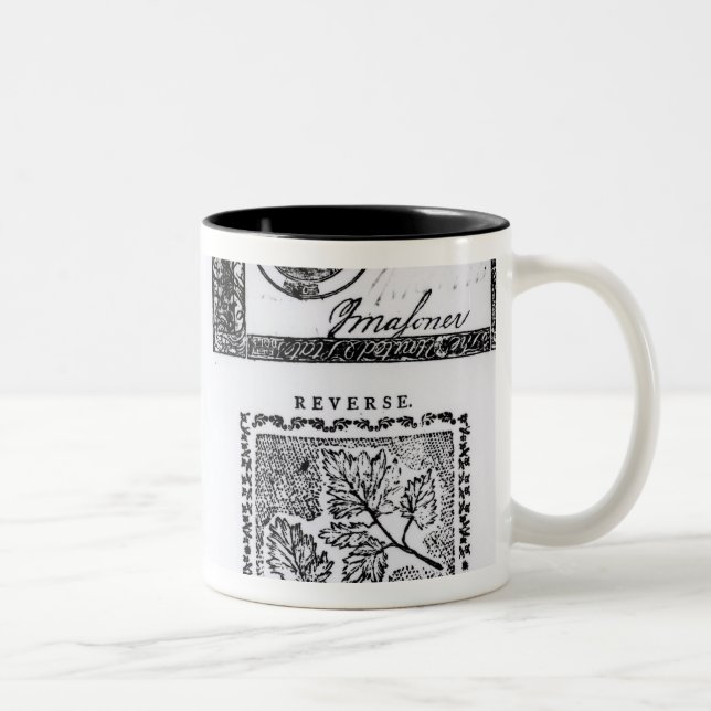 Taza Bicolor Seis billetes de dólar colonial (Derecha)