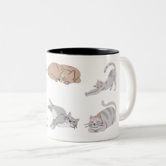 Taza Bicolor seis lindos gatitos