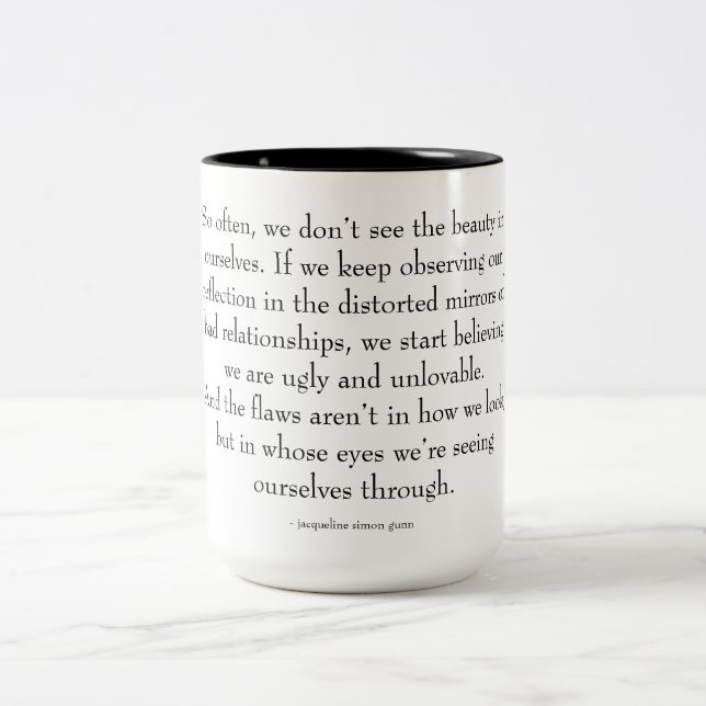 Taza Bicolor self-love quote  (Centro)
