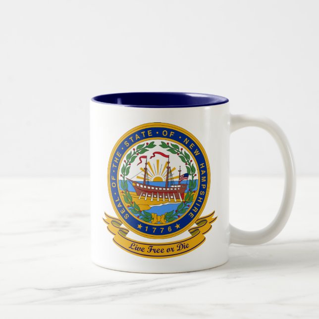 Taza Bicolor Sello de Nuevo Hampshire (Derecha)