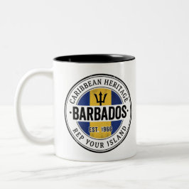 Taza Bicolor Sello de pasaporte de Barbados | Patrimonio caribe