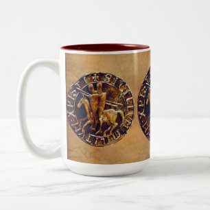 Taza Bicolor Sello medieval de los Caballeros Templarios