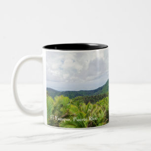 Taza Bicolor Selva tropical El Yunque y torre de comunicaciones