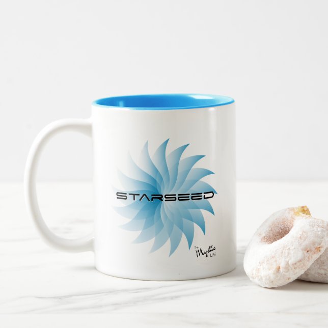 Taza Bicolor Semilla de inicio (azul) (Con donut)