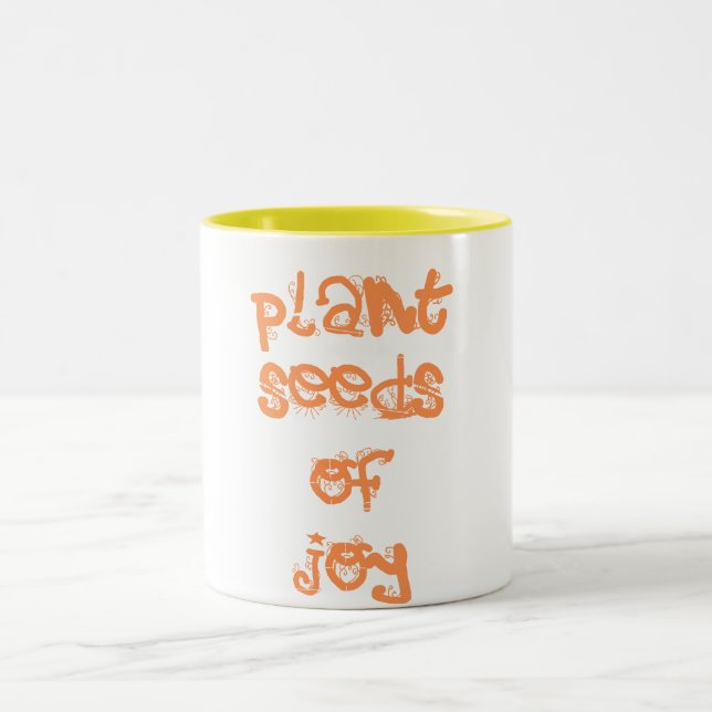 Taza Bicolor semillas de la planta de la alegría (Centro)