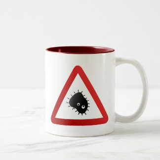 Taza Bicolor Señal de peligro de las bacterias