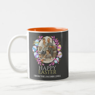Taza Bicolor Sencilla y elegante tipografía Familia de Pascua U