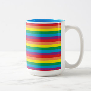 Taza Bicolor Sencillamente patrón arco iris
