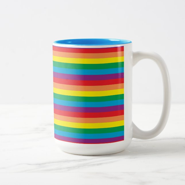 Taza Bicolor Sencillamente patrón arco iris (Derecha)