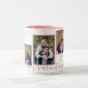 Taza Bicolor Sencillo amor elegante foto de pareja del día de S