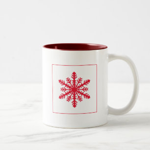 Taza Bicolor Sencillo copo de nieve
