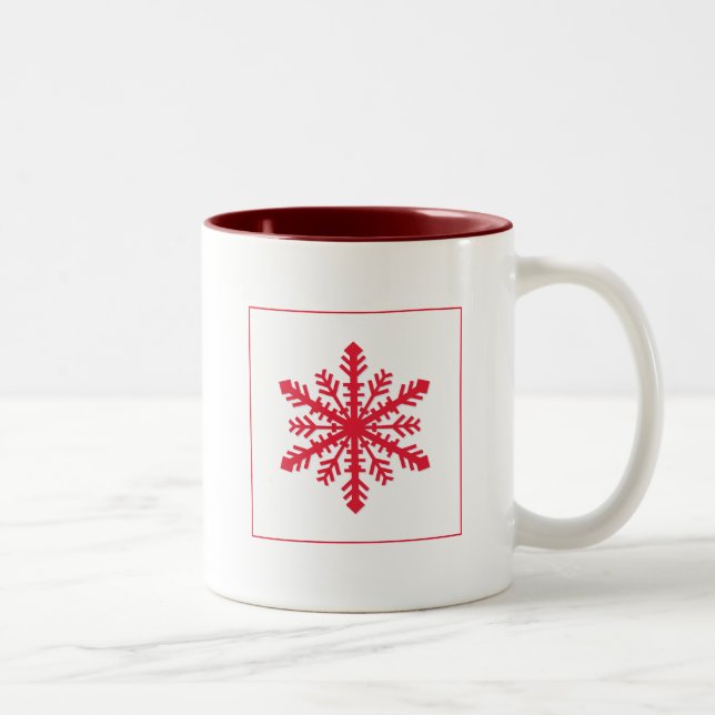 Taza Bicolor Sencillo copo de nieve (Derecha)