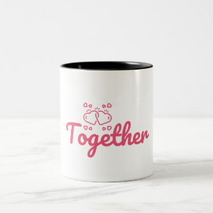 Taza Bicolor Sencillo Corazón Juntos Para Siempre Pareja