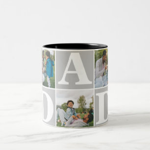 Taza Bicolor Sencillo Día de los Padres Modernos Papá 3 familia