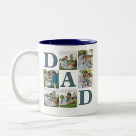 Taza Bicolor Sencillo Día de los Padres Modernos Papá 6 familia