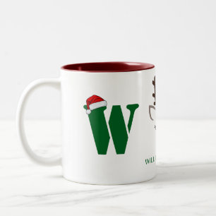 Taza Bicolor Sencillo y elegante nombre de familia de la Navida