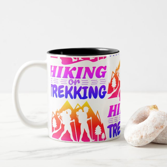 Taza Bicolor Senderismo o senderismo (Con donut)