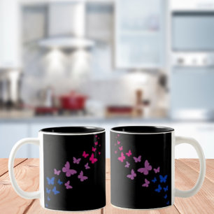 Taza Bicolor Sendero de la Mariposa del Orgullo Bisexual