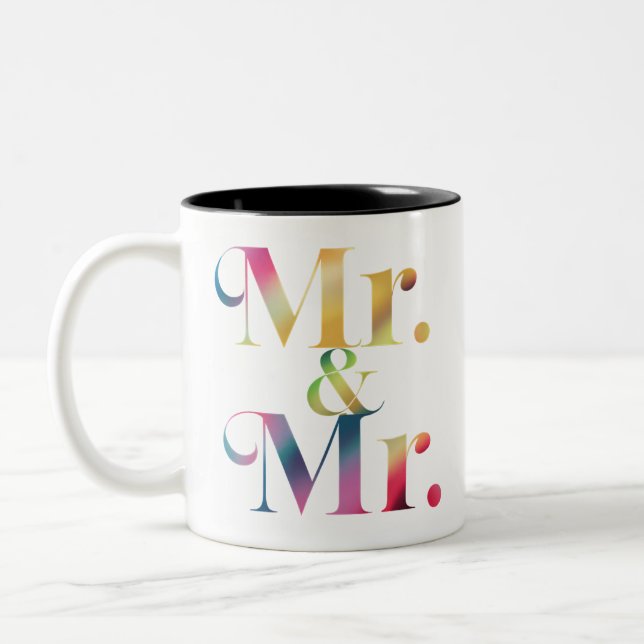 Taza Bicolor Señor & Señor Gay Despedida de Soltero Matrimonio  (Izquierda)