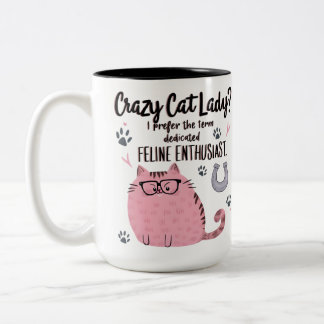 Taza Bicolor ¿Señora Gata Loca? Regalo Divertido para Amantes d