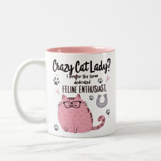 Taza Bicolor ¿Señora Gata Loca? Regalo Divertido para Amantes d