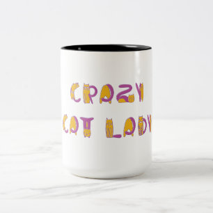 Taza Bicolor Señora Gatos Locos