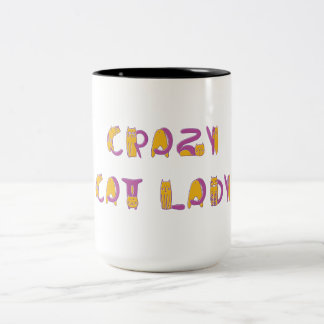 Taza Bicolor Señora Gatos Locos