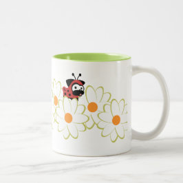 Taza Bicolor Señora Pug Mug (flores de White&Green)