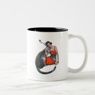 Taza Bicolor Señora y leopardo