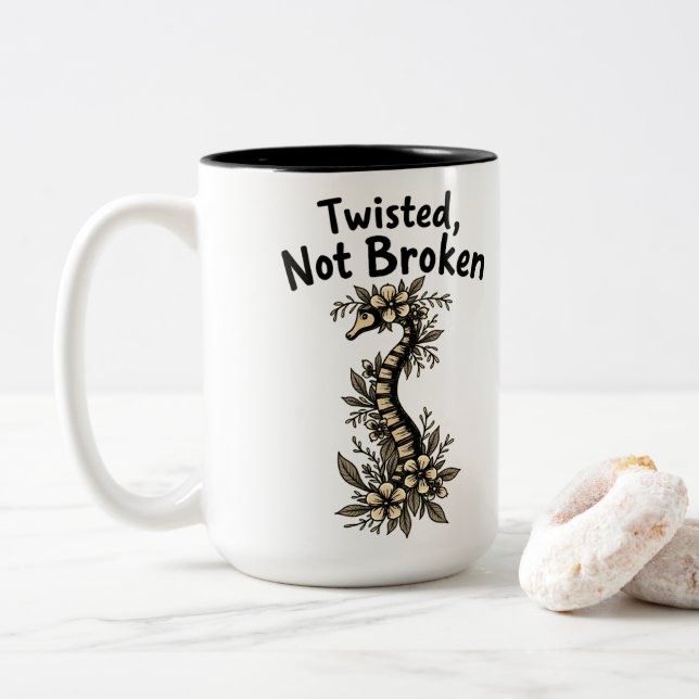Taza Bicolor Sensibilización sobre la siluosis no rota (Con donut)