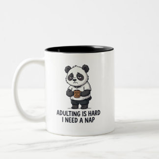 Taza Bicolor Ser adulto es difícil Necesito una siesta Panda di