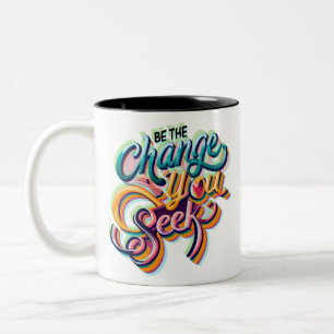 Taza Bicolor Ser el cambio que buscas