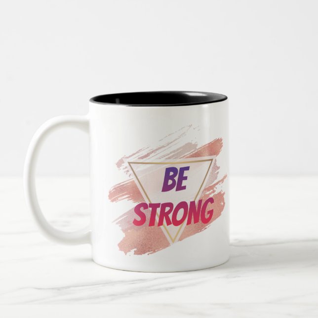 Taza Bicolor Ser fuerte Triángulo de poder Mug (Izquierda)