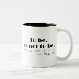 Taza Bicolor Ser o no ser una cita de Hamlet Blanco negro