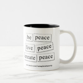 Taza Bicolor ser paz - vivir paz - crear paz