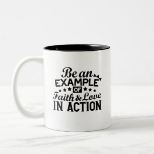 Taza Bicolor Ser un ejemplo de fe y amor en acción