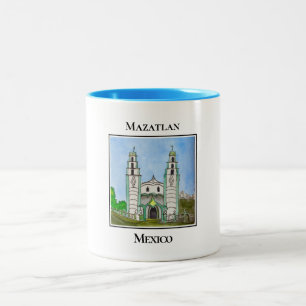Taza Bicolor Serena Parroquia Cristo Rey en Mazatlán