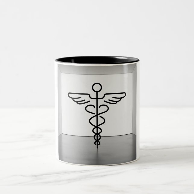 Taza Bicolor Serenidad Caduceus: Equilibrio y Armonía de Abrazo (Centro)